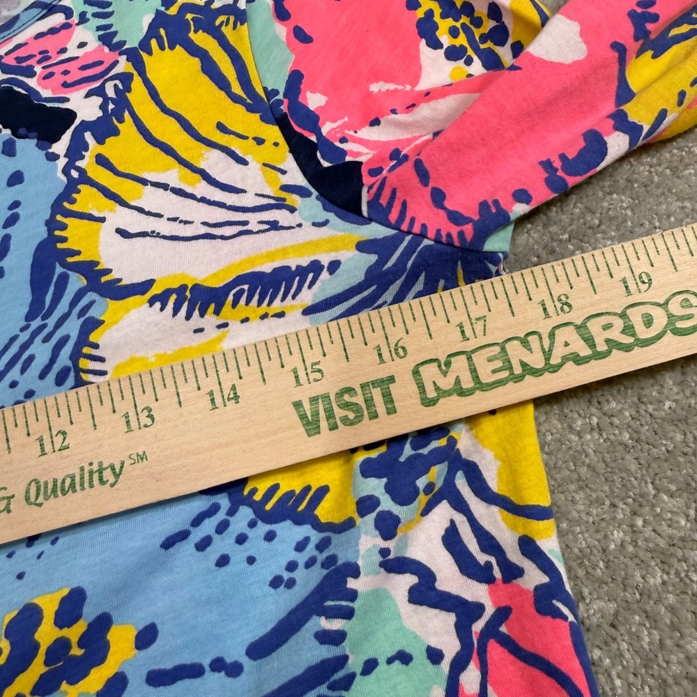Lilly Pulitzer Marlowe Dress Pima Cotton Big Flirt Shift Floral Hibiscus Med - Picture 11 of 12